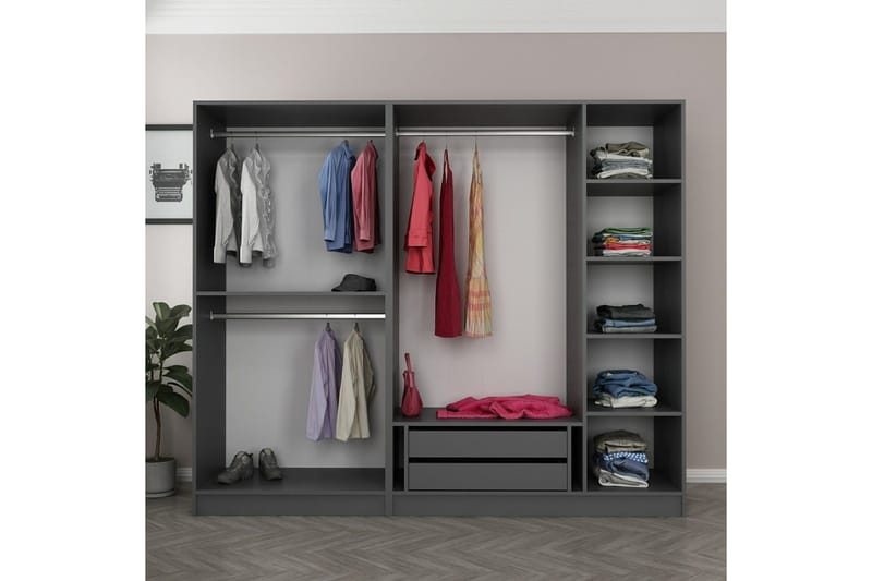 Fruitland Garderob 225 cm - Antracit - Products - Förvaring - Garderober & garderobssystem - Garderobsskåp