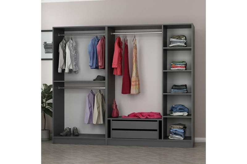 Fruitland Garderob 225 cm - Antracit - Products - Förvaring - Garderober & garderobssystem - Garderobsskåp