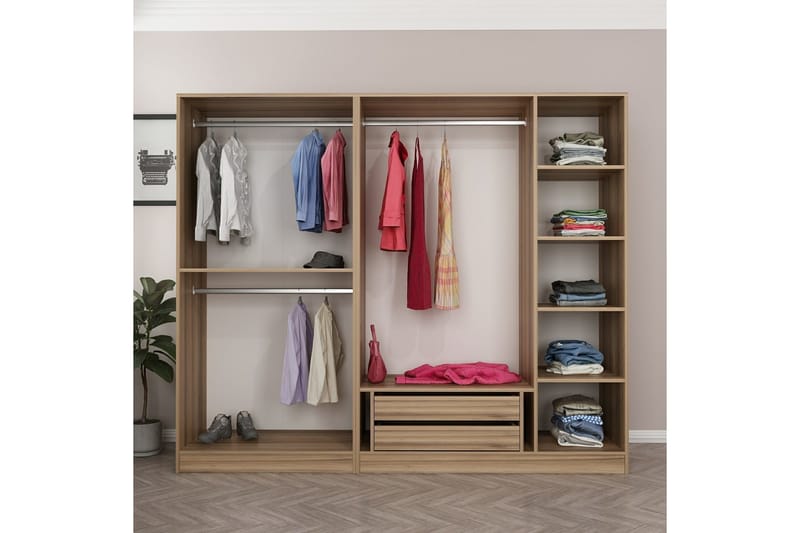 Fruitland Garderob 225 cm - Brun - Products - Förvaring - Garderober & garderobssystem - Garderobsskåp