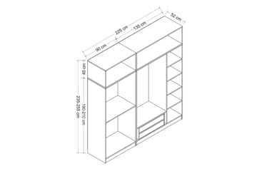 Fruitland Garderob 225 cm - Brun - Products - Förvaring - Garderober & garderobssystem - Garderobsskåp