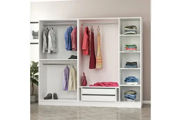 Fruitland Garderob 225 cm - Vit - Products - Förvaring - Garderober & garderobssystem - Garderobsskåp