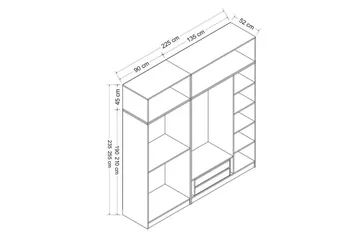 Fruitland Garderob 225 cm - Vit - Products - Förvaring - Garderober & garderobssystem - Garderobsskåp