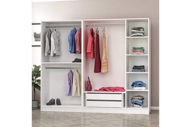 Fruitland Garderob 225 cm - Vit - Products - Förvaring - Garderober & garderobssystem - Garderobsskåp