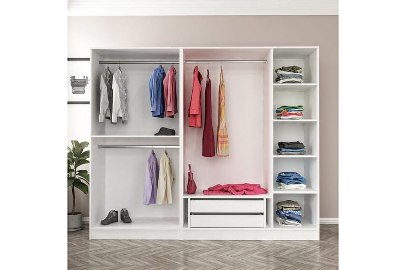Fruitland Garderob 225 cm - Vit - Products - Förvaring - Garderober & garderobssystem - Garderobsskåp