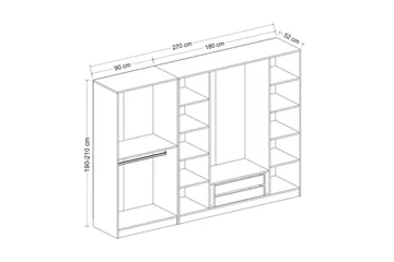 Fruitland Garderob 270 cm - Antracit - Products - Förvaring - Garderober & garderobssystem - Garderobsskåp