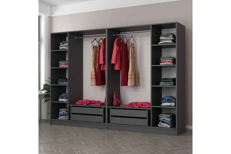Fruitland Garderob 270 cm - Antracit - Products - Förvaring - Garderober & garderobssystem - Garderobsskåp