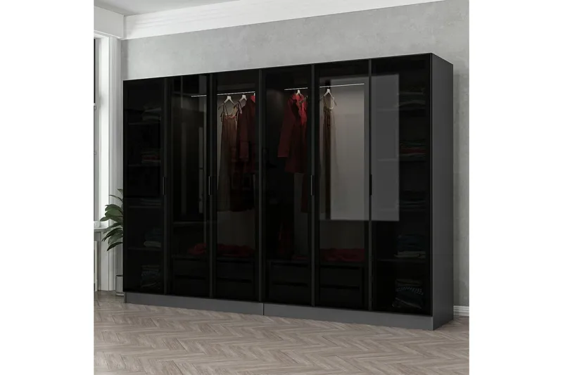 Fruitland Garderob 270 cm - Antracit - Products - Förvaring - Garderober & garderobssystem - Garderobsskåp
