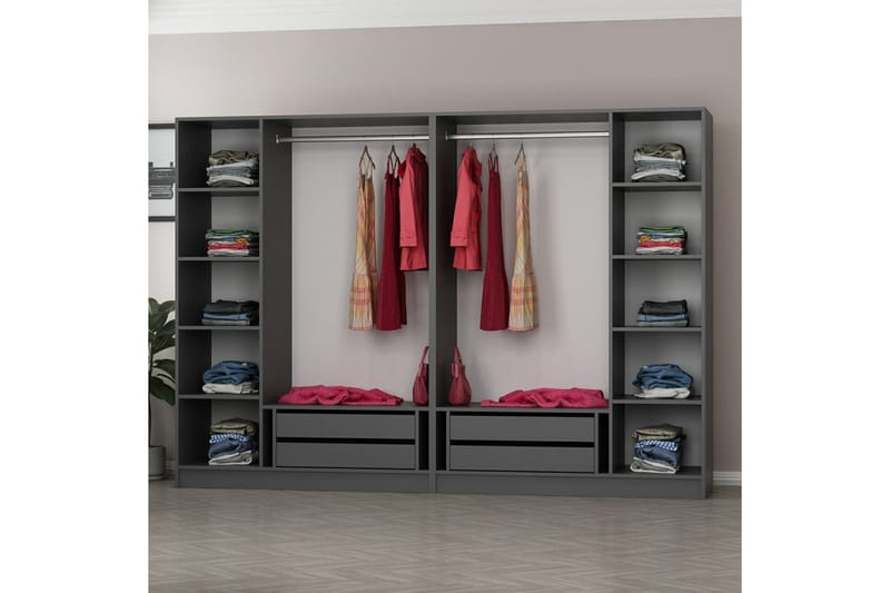 Fruitland Garderob 270 cm - Antracit - Products - Förvaring - Garderober & garderobssystem - Garderobsskåp