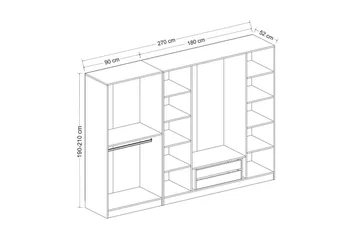 Fruitland Garderob 270 cm - Antracit - Products - Förvaring - Garderober & garderobssystem - Garderobsskåp