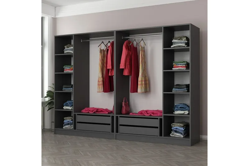 Fruitland Garderob 270 cm - Antracit - Products - Förvaring - Garderober & garderobssystem - Garderobsskåp