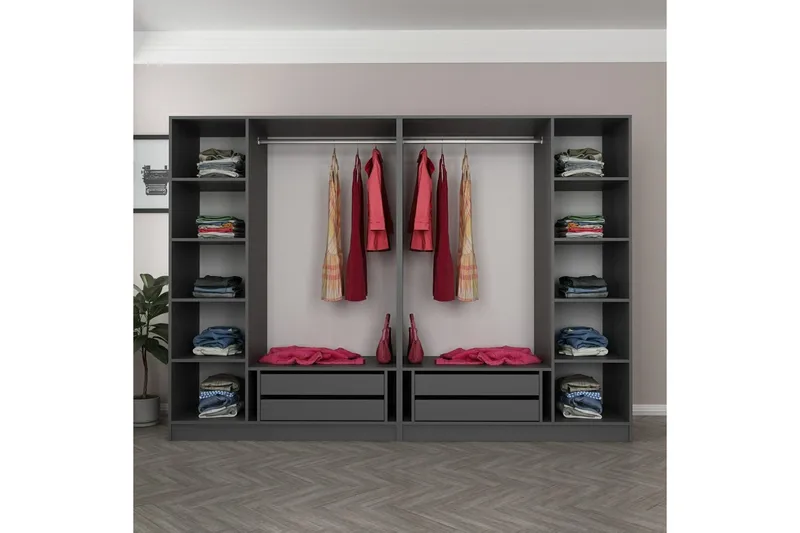 Fruitland Garderob 270 cm - Antracit - Products - Förvaring - Garderober & garderobssystem - Garderobsskåp