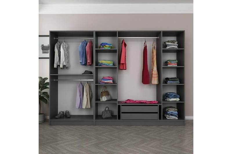Fruitland Garderob 270 cm - Antracit - Products - Förvaring - Garderober & garderobssystem - Garderobsskåp