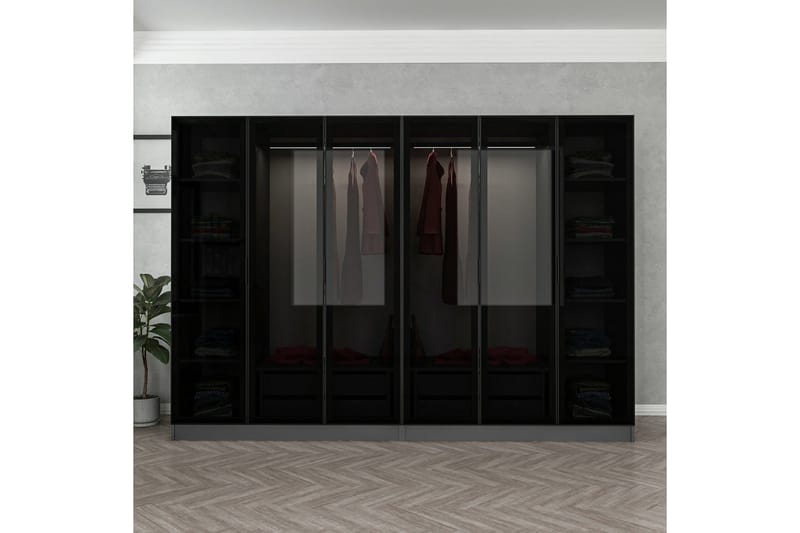 Fruitland Garderob 270 cm - Antracit - Products - Förvaring - Garderober & garderobssystem - Garderobsskåp