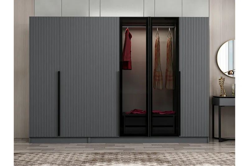 Fruitland Garderob 270 cm - Antracit - Products - Förvaring - Garderober & garderobssystem - Garderobsskåp