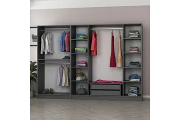 Fruitland Garderob 270 cm - Antracit - Products - Förvaring - Garderober & garderobssystem - Garderobsskåp