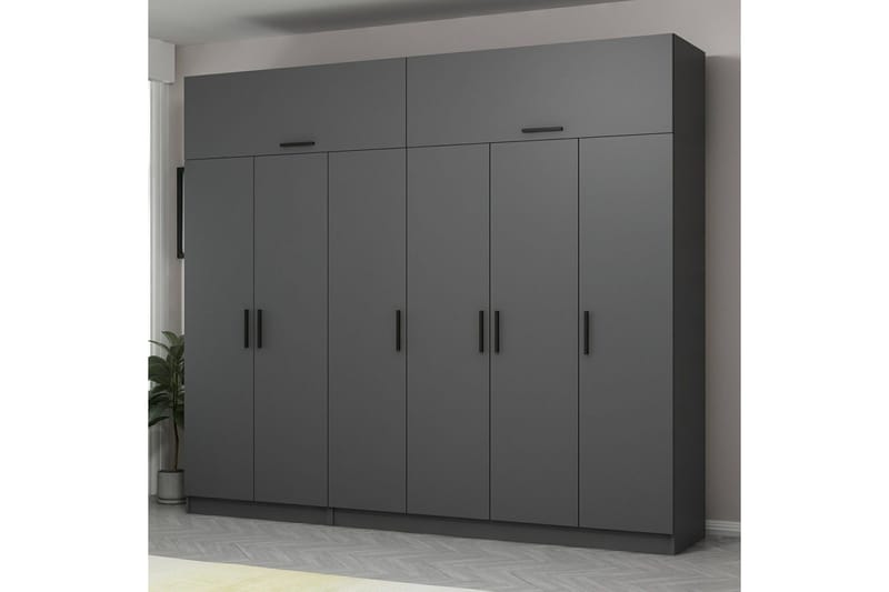 Fruitland Garderob 270 cm - Antracit - Products - F örvaring - Garderober & garderobssystem - Garderobsskåp