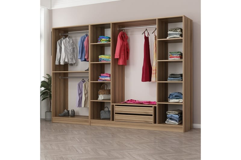 Fruitland Garderob 270 cm - Brun - Products - Förvaring - Garderober & garderobssystem - Garderobsskåp