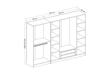 Fruitland Garderob 270 cm - Brun - Products - Förvaring - Garderober & garderobssystem - Garderobsskåp