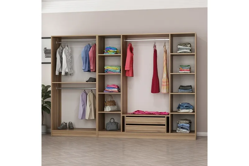 Fruitland Garderob 270 cm - Brun - Products - Förvaring - Garderober & garderobssystem - Garderobsskåp