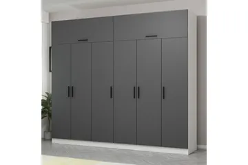 Fruitland Garderob 270 cm - Grå/Vit - Products - Förvaring - Garderober & garderobssystem - Garderobsskåp