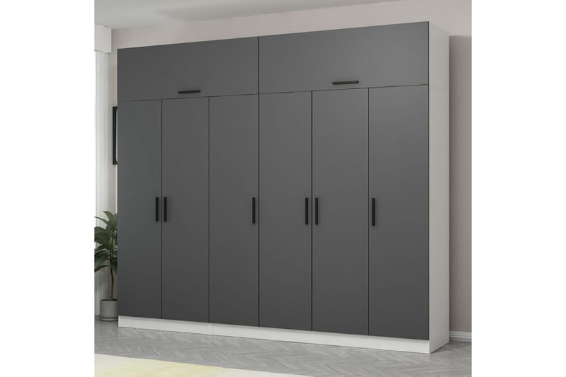 Fruitland Garderob 270 cm - Grå/Vit - Products - Förvaring - Garderober & garderobssystem - Garderobsskåp