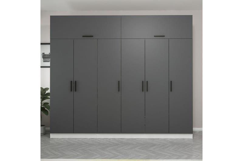 Fruitland Garderob 270 cm - Grå/Vit - Products - Förvaring - Garderober & garderobssystem - Garderobsskåp