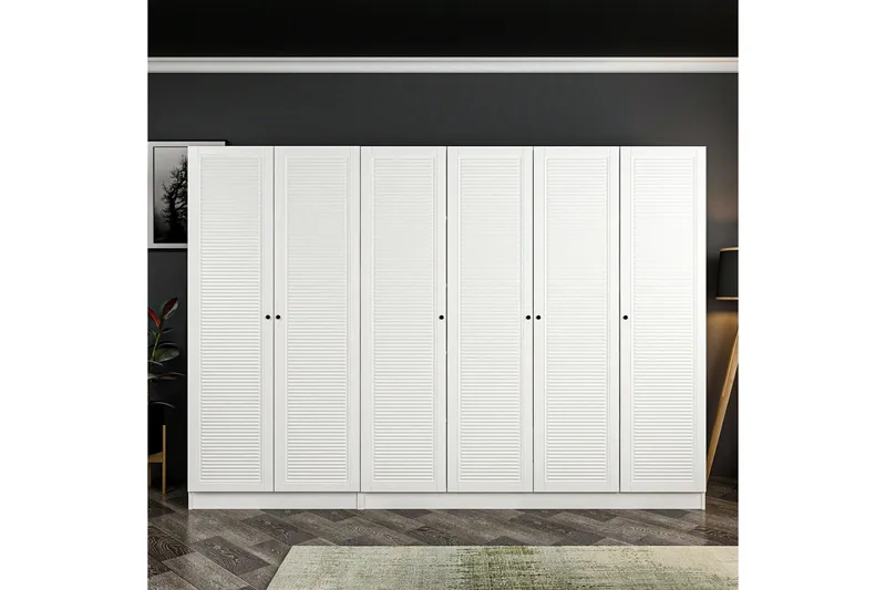Fruitland Garderob 270 cm - Vit - Products - Förvaring - Garderober & garderobssystem - Garderobsskåp
