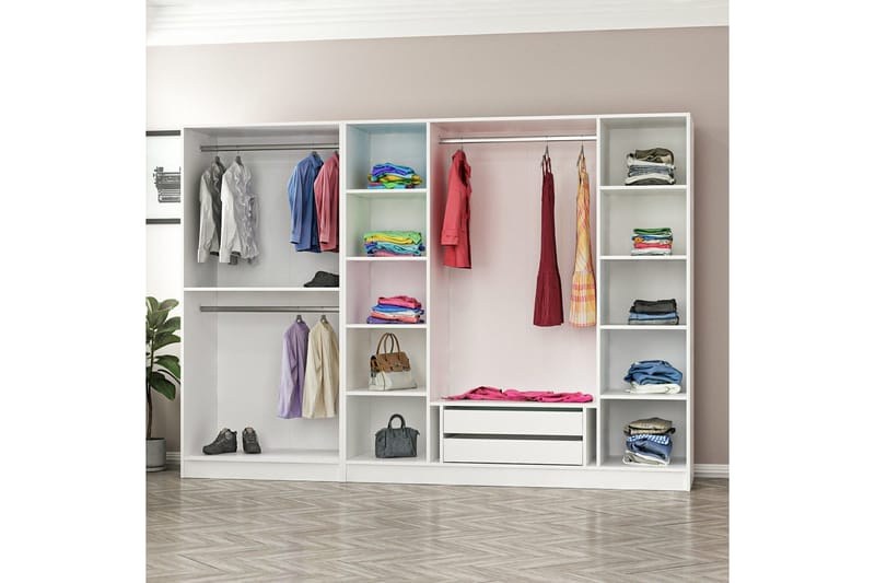Fruitland Garderob 270 cm - Vit - Products - Förvaring - Garderober & garderobssystem - Garderobsskåp