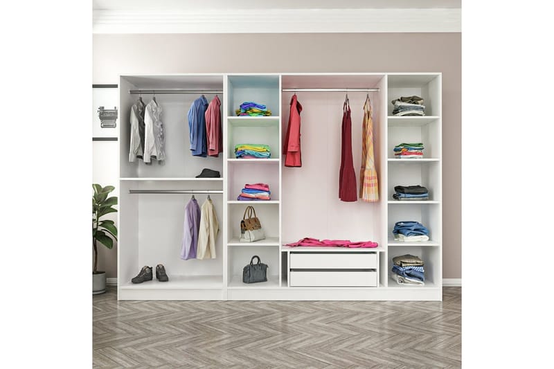Fruitland Garderob 270 cm - Vit - Products - Förvaring - Garderober & garderobssystem - Garderobsskåp