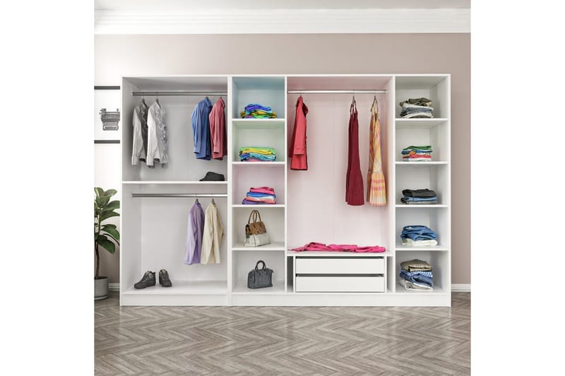 Fruitland Garderob 270 cm - Vit - Products - Förvaring - Garderober & garderobssystem - Garderobsskåp