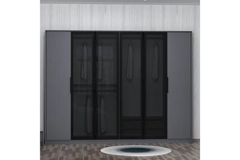 Fruitland Garderob 274x210 cm - Antracit - Products - Förvaring - Garderober & garderobssystem - Garderobsskåp