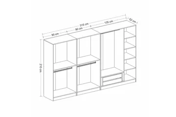 Fruitland Garderob 315 cm - Antracit - Products - Förvaring - Garderober & garderobssystem - Garderobsskåp