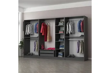 Fruitland Garderob 315 cm - Antracit - Products - Förvaring - Garderober & garderobssystem - Garderobsskåp