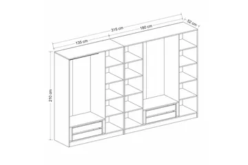 Fruitland Garderob 315 cm - Antracit - Products - Förvaring - Garderober & garderobssystem - Garderobsskåp