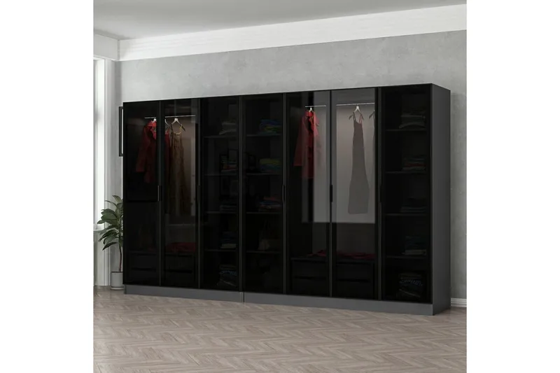 Fruitland Garderob 315 cm - Antracit - Products - Förvaring - Garderober & garderobssystem - Garderobsskåp