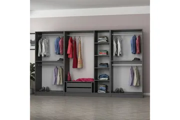 Fruitland Garderob 315 cm - Antracit - Products - Förvaring - Garderober & garderobssystem - Garderobsskåp