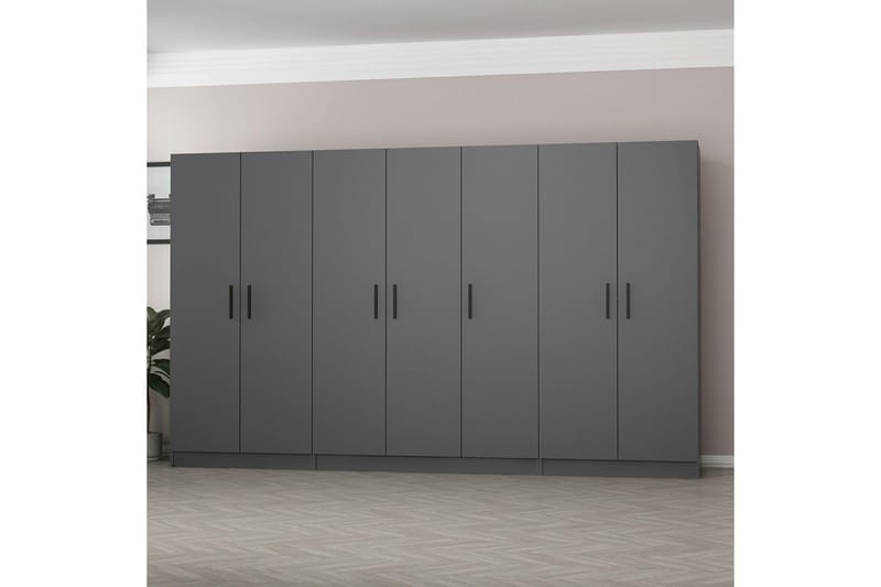 Fruitland Garderob 315 cm - Antracit - Products - F örvaring - Garderober & garderobssystem - Garderobsskåp