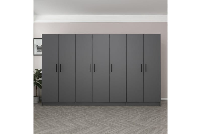 Fruitland Garderob 315 cm - Antracit - Products - Förvaring - Garderober & garderobssystem - Garderobsskåp