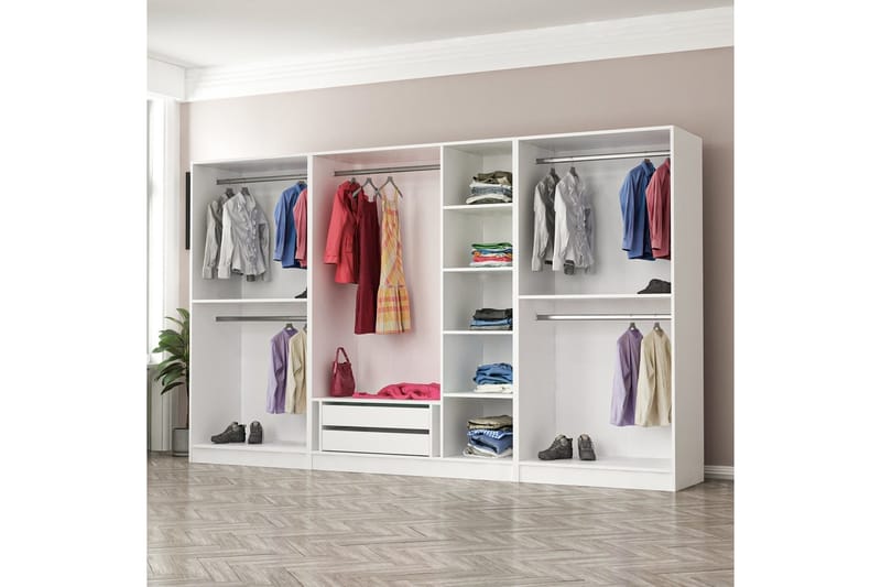 Fruitland Garderob 315 cm - Vit - Products - Förvaring - Garderober & garderobssystem - Garderobsskåp
