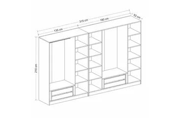 Fruitland Garderob 315 cm - Vit - Products - Förvaring - Garderober & garderobssystem - Garderobsskåp