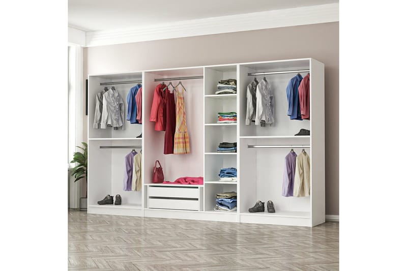 Fruitland Garderob 315 cm - Vit - Products - Förvaring - Garderober & garderobssystem - Garderobsskåp