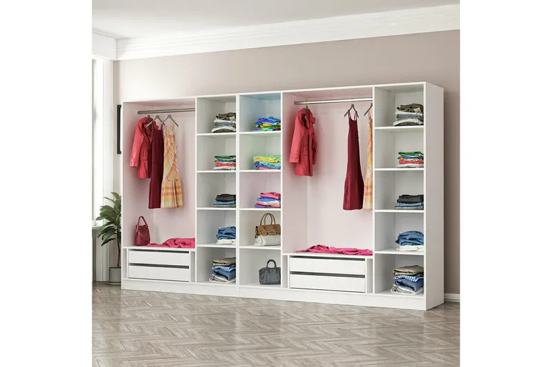 Fruitland Garderob 315 cm - Vit - Products - Förvaring - Garderober & garderobssystem - Garderobsskåp