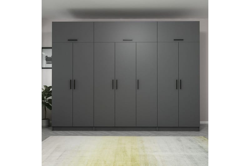 Fruitland Garderob 315x235 cm - Antracit - Products - Förvaring - Garderober & garderobssystem - Garderobsskåp