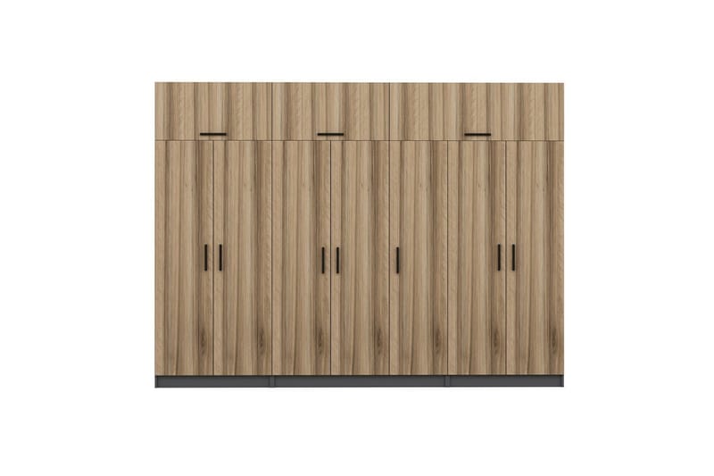 Fruitland Garderob 315x235 cm - Valnöt/Antracit - Products - Förvaring - Garderober & garderobssystem - Garderobsskåp
