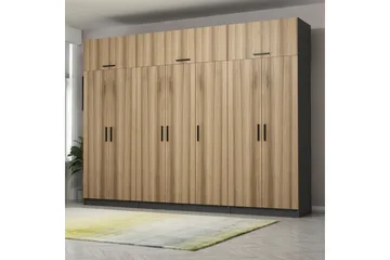 Fruitland Garderob 315x235 cm - Valnöt/Antracit - Products - Förvaring - Garderober & garderobssystem - Garderobsskåp