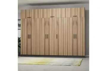 Fruitland Garderob 315x235 cm - Valnöt/Antracit - Products - Förvaring - Garderober & garderobssystem - Garderobsskåp