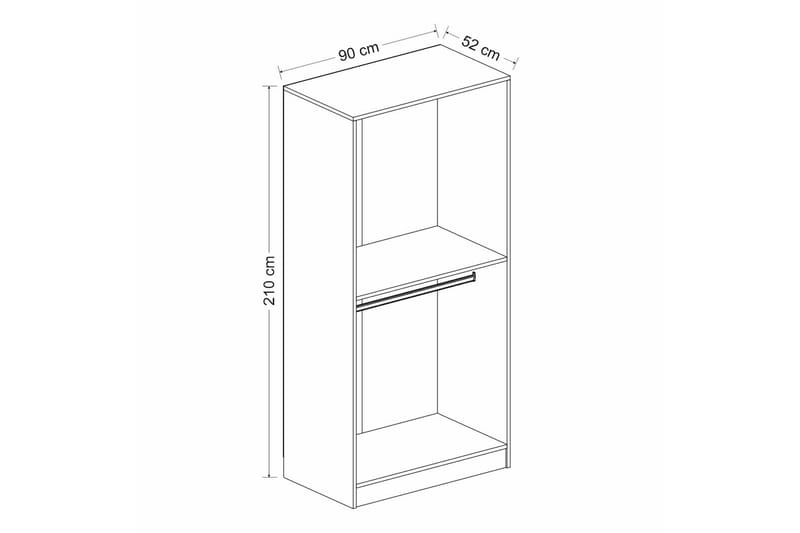 Fruitland Garderob 90 cm - Antracit - Products - Förvaring - Garderober & garderobssystem - Garderobsskåp