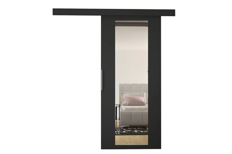 Nemanja Skjutdörr 86x205 cm LED-belysning - Svart - Products - Förvaring - Garderober & garderobssystem - Garderobsdörr - Skjutdörr garderob & walk-in closet