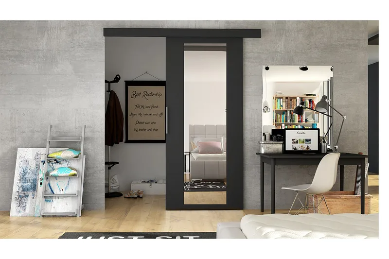 Skjutdörr ELVERUM - Svart - Products - Förvaring - Garderober & garderobssystem - Garderobsdörr - Skjutdörr garderob & walk-in closet