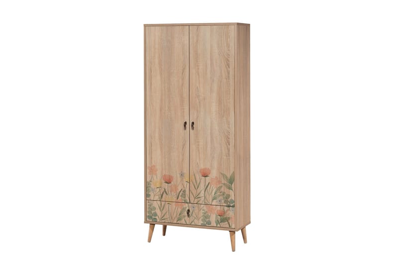 Bertoaria Garderob 80x190 cm Brun, Hanah Home